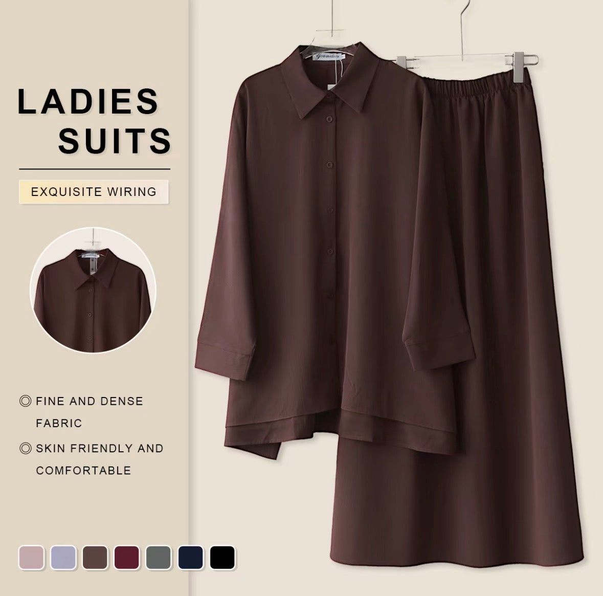 YM Helena Set (Blouse & Skirt) - Free Size