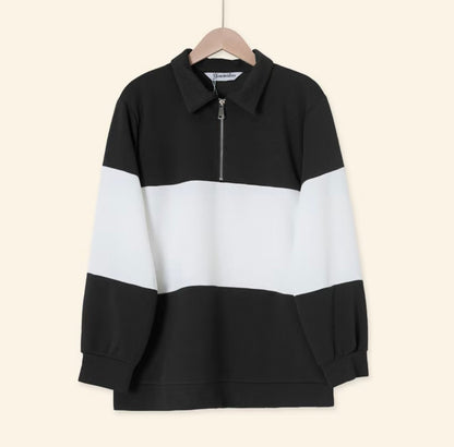 YM Unisex Stripe Polo Waffle Top