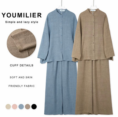 YM Calista Pants Set - Free/Plus Size