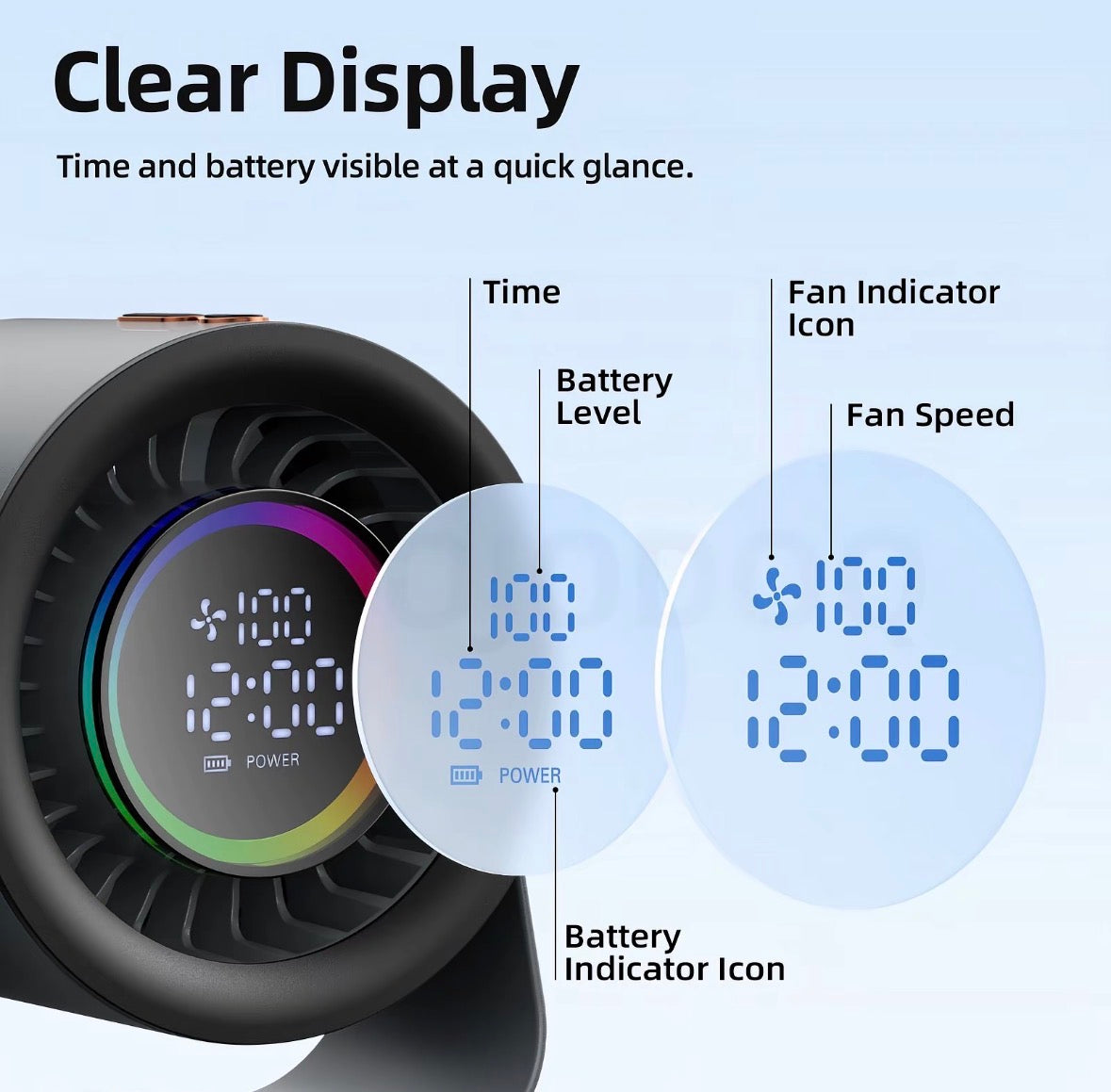 GJDQ GFS024 Desk Clock Fan - 2026 Upgraded Series