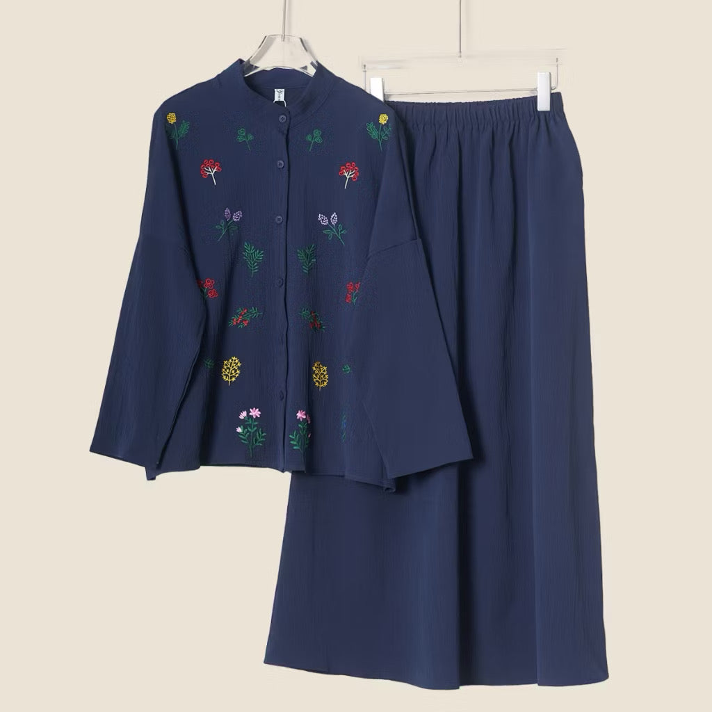 YM Bloom Set (Blouse & Skirt) - Free Size / Plus Size