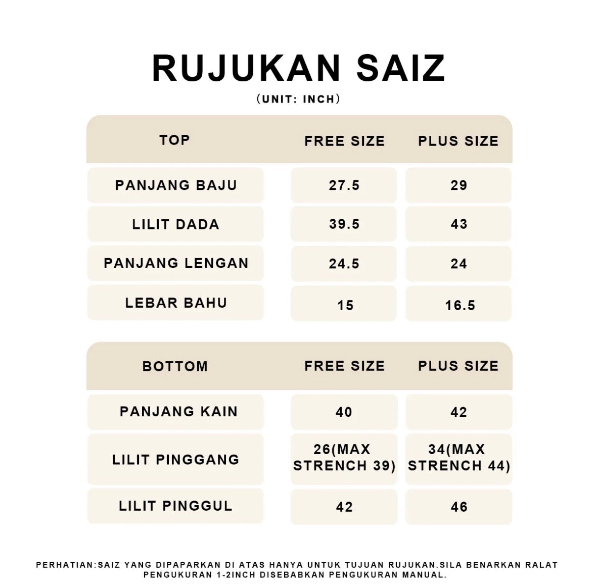 YM Jenna/Susie Satin Kurung Set (Blouse & Skirt) - Free Size / Plus Size