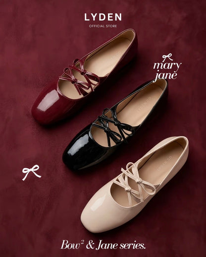 LYDEN Mary Jane Bow and Jane Flats