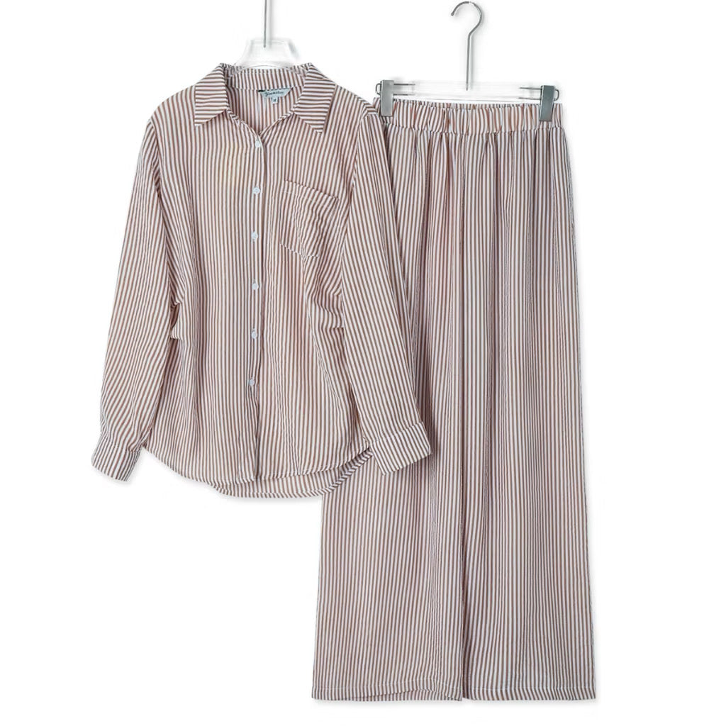YM Suzy Striped Pants Set - S-XL