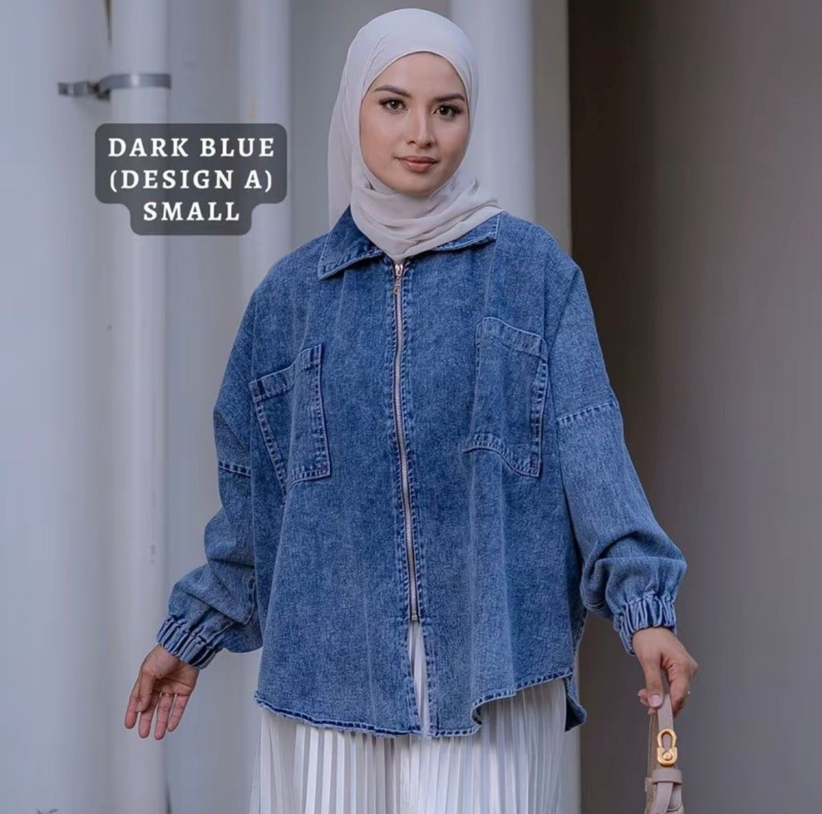 HW [TOP ONLY] Margo Oversize Zip Up Denim Jacket