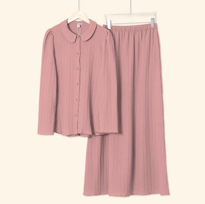 YM Yuri Set (Blouse & Skirt) - Free Size / Plus Size