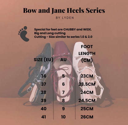 LYDEN Mary Jane Bow and Jane 4cm Pump Heels Series