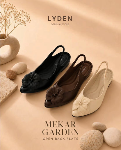 LYDEN Mekar Garden Open Back Flats