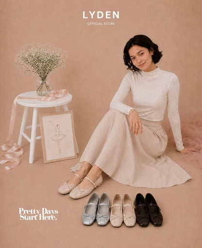 LYDEN Mary Jane Ballet Knot Strap Flats