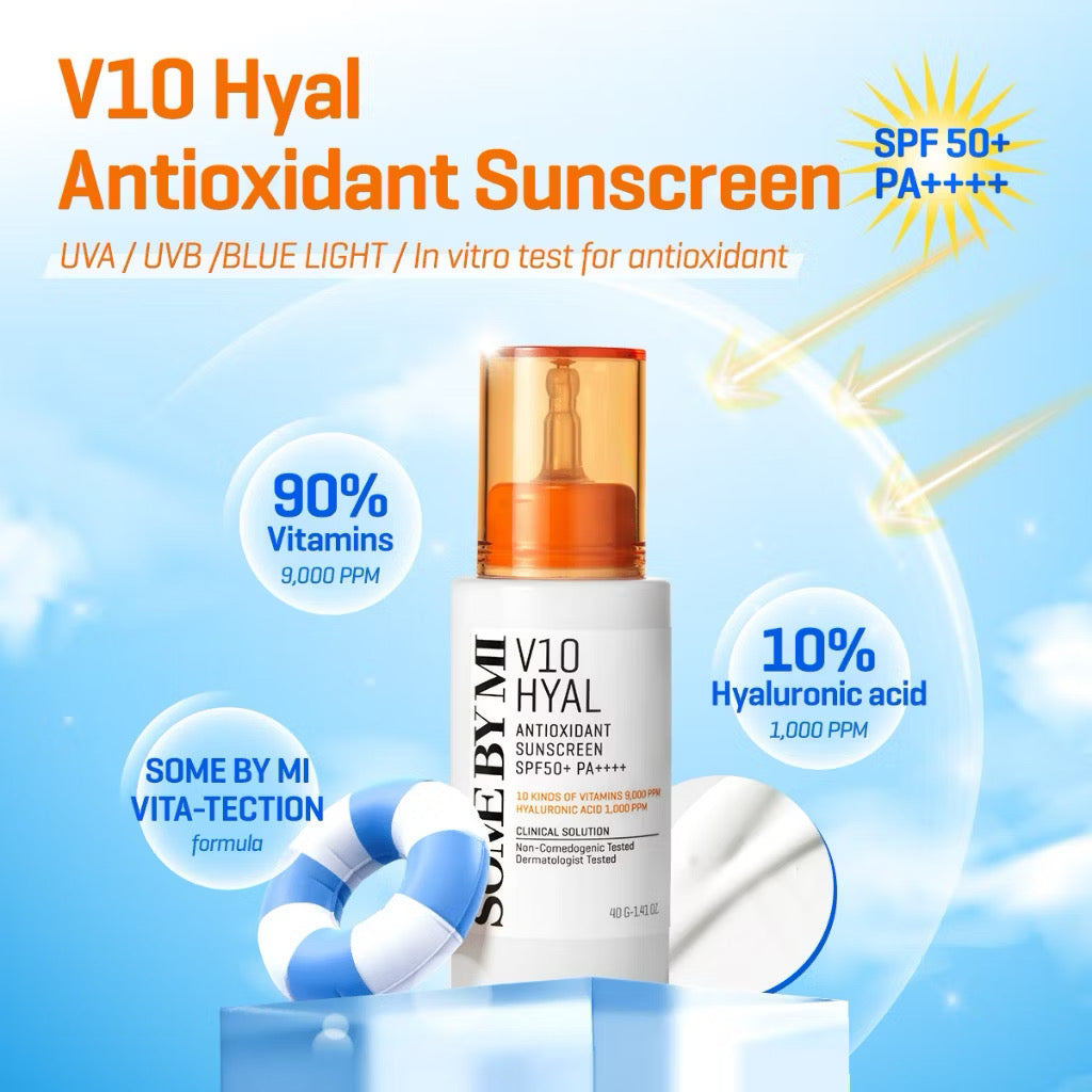 SBM V10 Hyal Antioxidant Sunscreen SPF50+ PA++++ 40g & Lip Sun