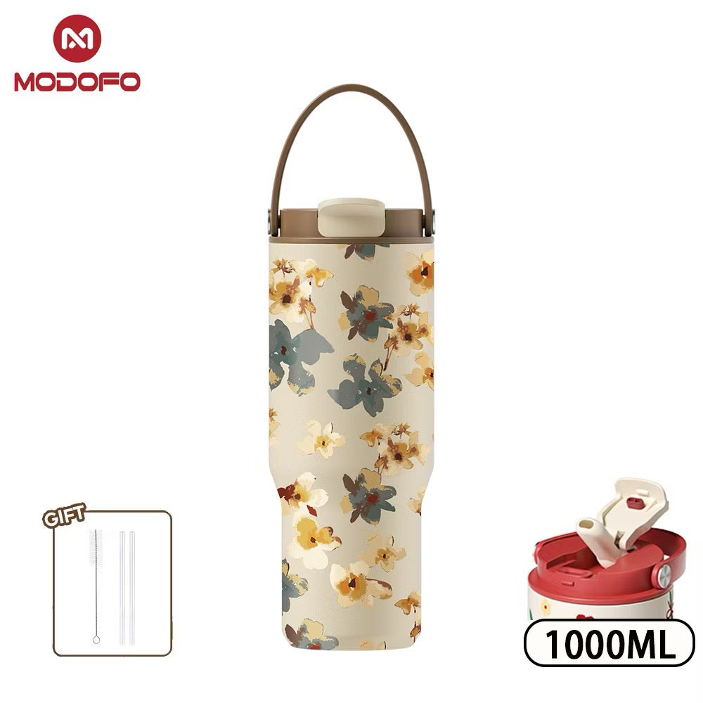 MDF Tumbler Thermos Bottle With Straw 32oz/1000ml