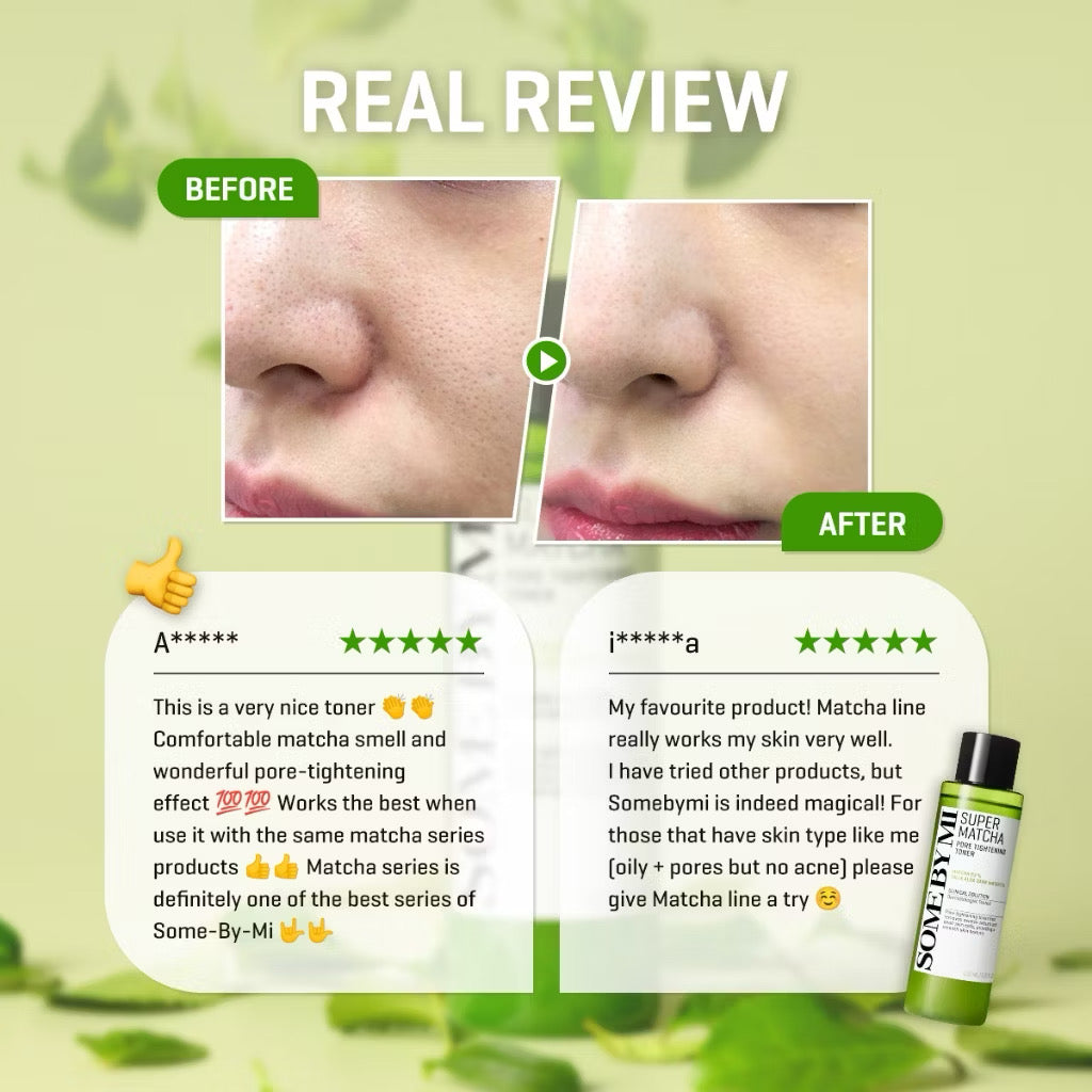 SBM Super Matcha Pore Care All In One Set (Matcha Toner 150ml+Serum 50ml+Clay Mask 100g+Cleansing Gel 100ml)
