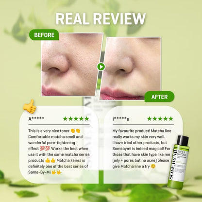 SBM Super Matcha Pore Care All In One Set (Matcha Toner 150ml+Serum 50ml+Clay Mask 100g+Cleansing Gel 100ml)