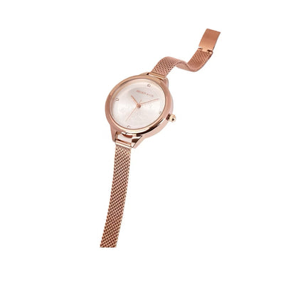Milliot & Co Valerie Mesh Strap Analog Watch with Bangle Set