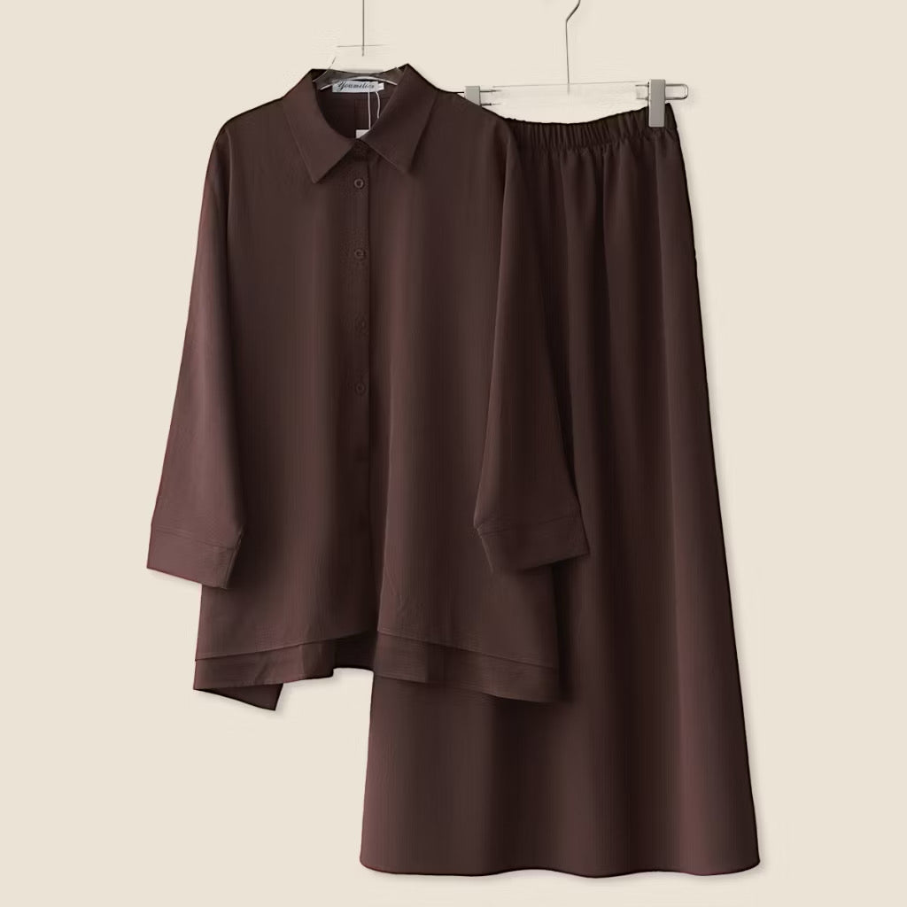 YM Helena Set (Blouse & Skirt) - Free Size