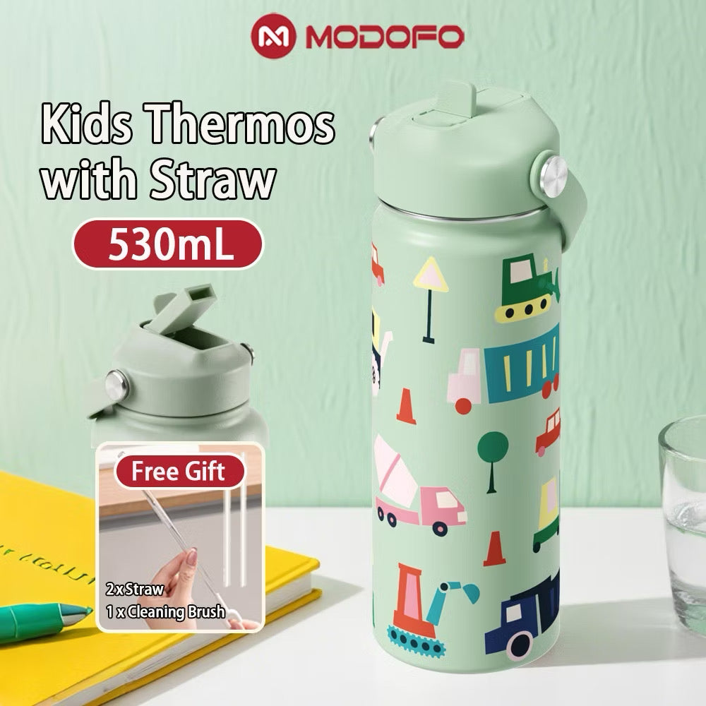 MDF  Kids Tumbler Thermos With Straw Bottle 18oz/530ml