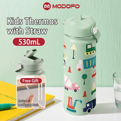 MDF  Kids Tumbler Thermos With Straw Bottle 18oz/530ml