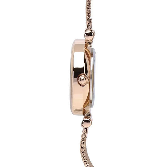 Milliot & Co Endora Rose Gold Leather Strap Watch