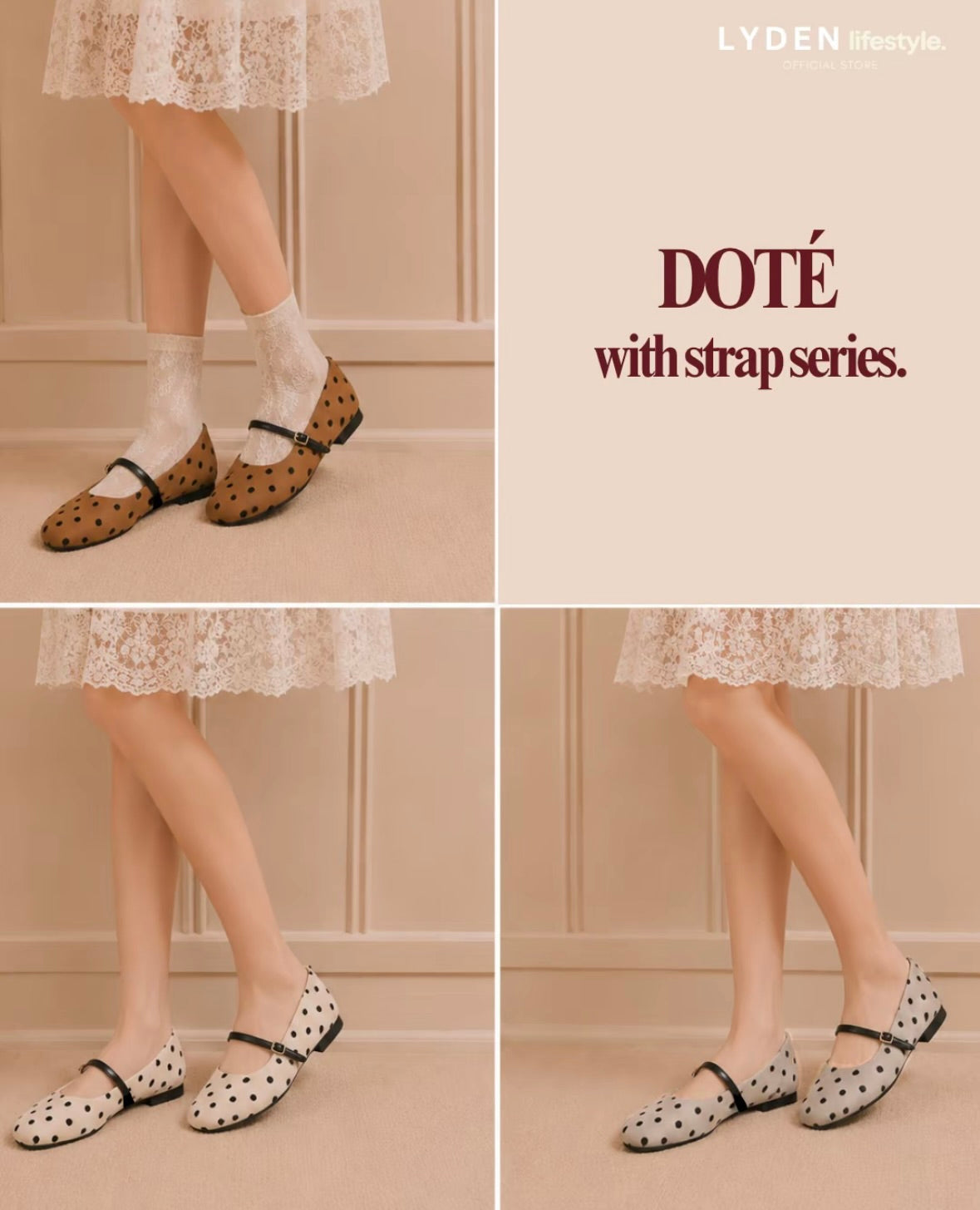 LYDEN Doté Strap Flats