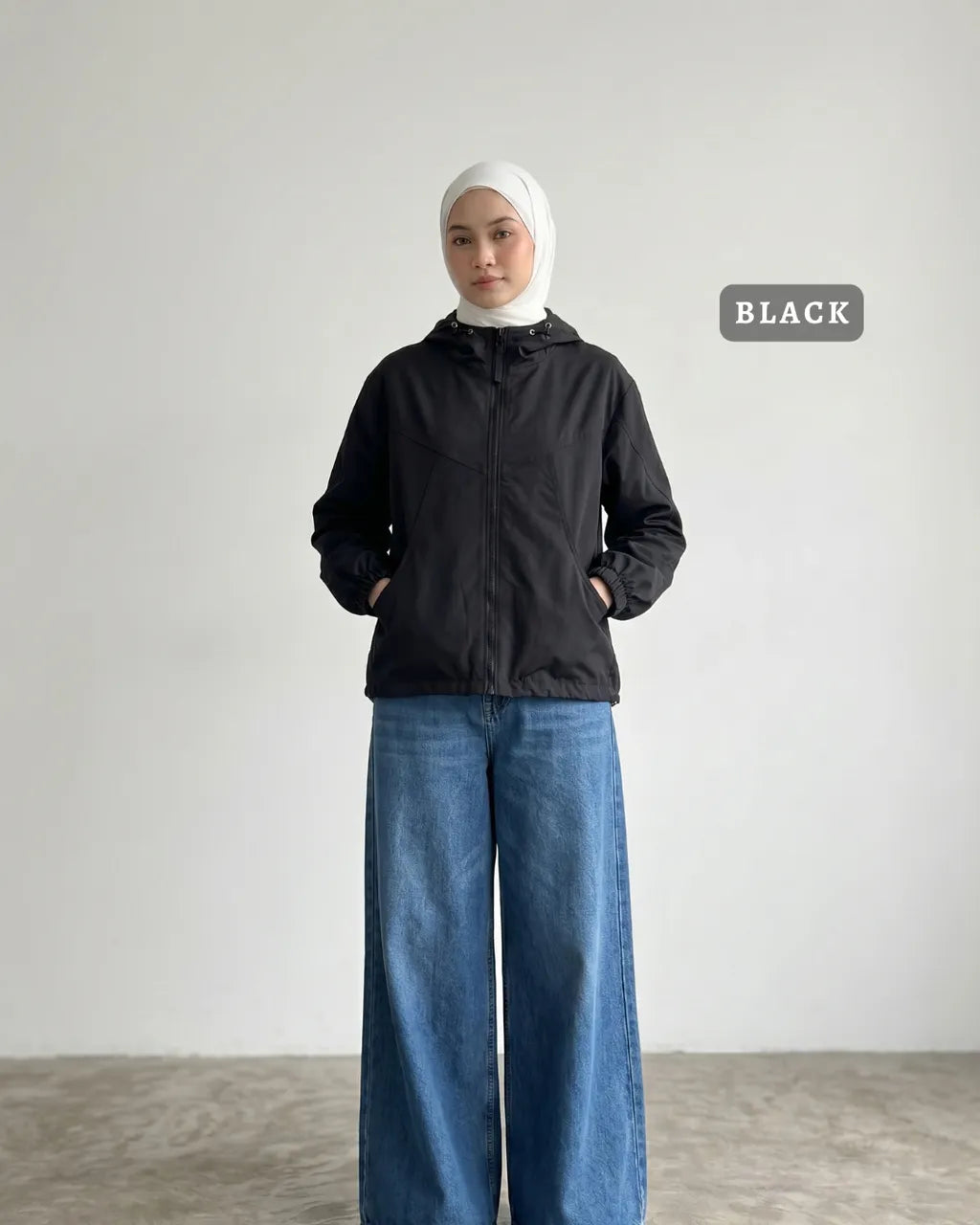 HW [TOP ONLY] Miley Plain Hoodie Jacket Windbreaker