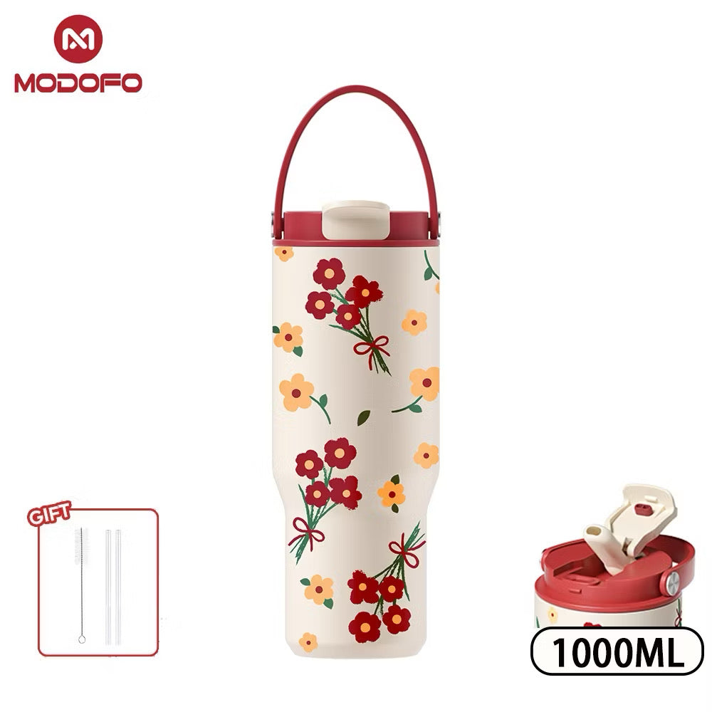 MDF Tumbler Thermos Bottle With Straw 32oz/1000ml