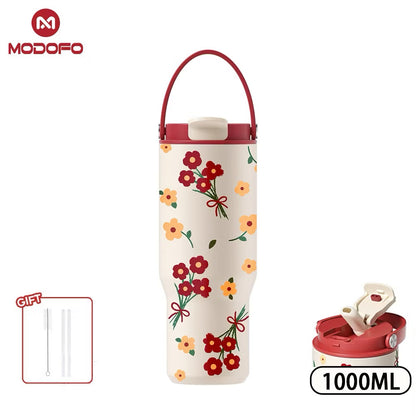 MDF Tumbler Thermos Bottle With Straw 32oz/1000ml