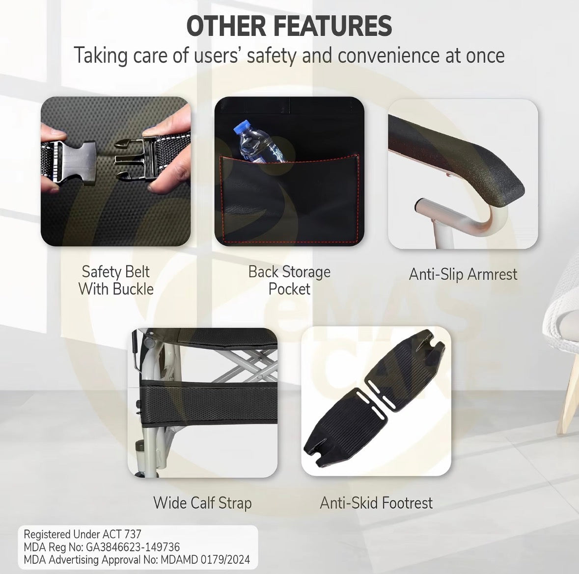 Wheelchair Lipat 10kg (ETA 3-4 weeks)