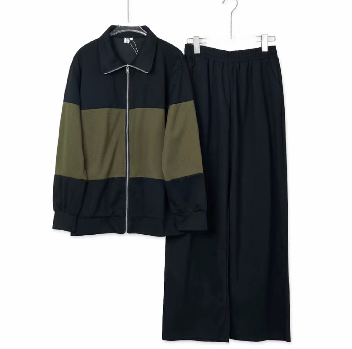 YM Two-Tone Pant Set (Free Size/Plus Size)