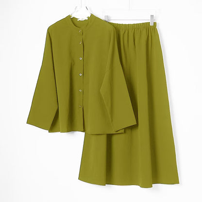 YM Sofea Set (Blouse & Skirt) - Free Size / Plus Size