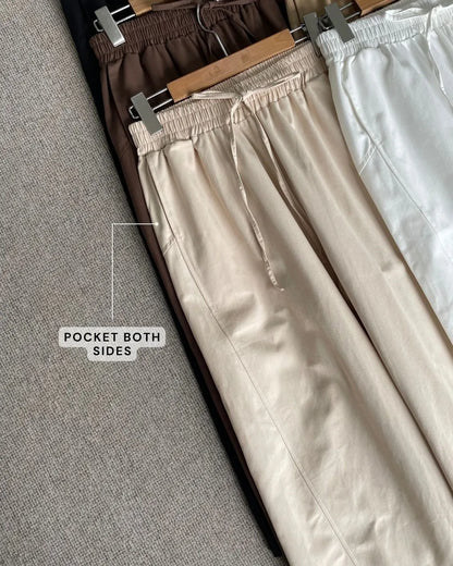 HW Qisha Cotton Straight Cut Palazzo Long Pants