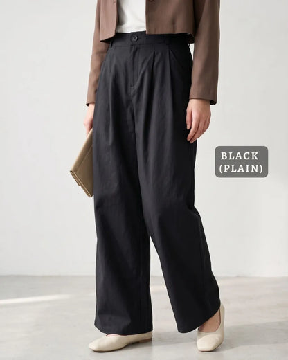 HW Zyha Cotton Slack Straight Cut Palazzo Long Pants