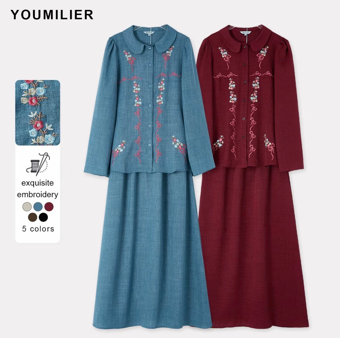 YM Miranda Embroidered Skirt Set - FS/PS