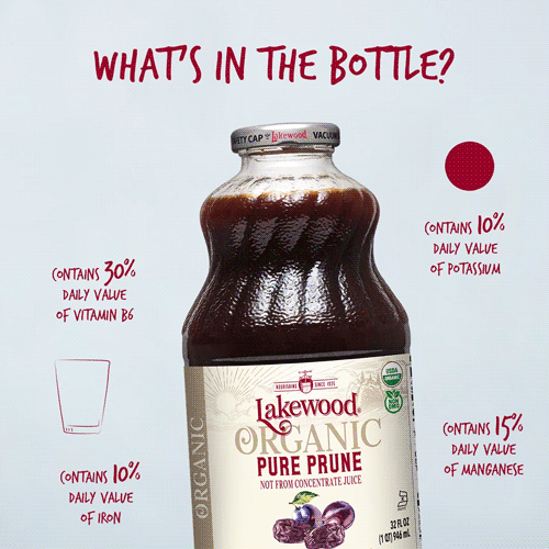 Lakewood Organic Pure Pure Prune Juice 32oz (Gluten Free)