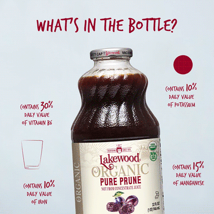 Lakewood Organic Pure Pure Prune Juice 32oz (Gluten Free)