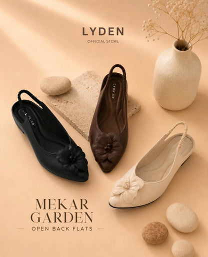 LYDEN Mekar Garden Open Back Flats