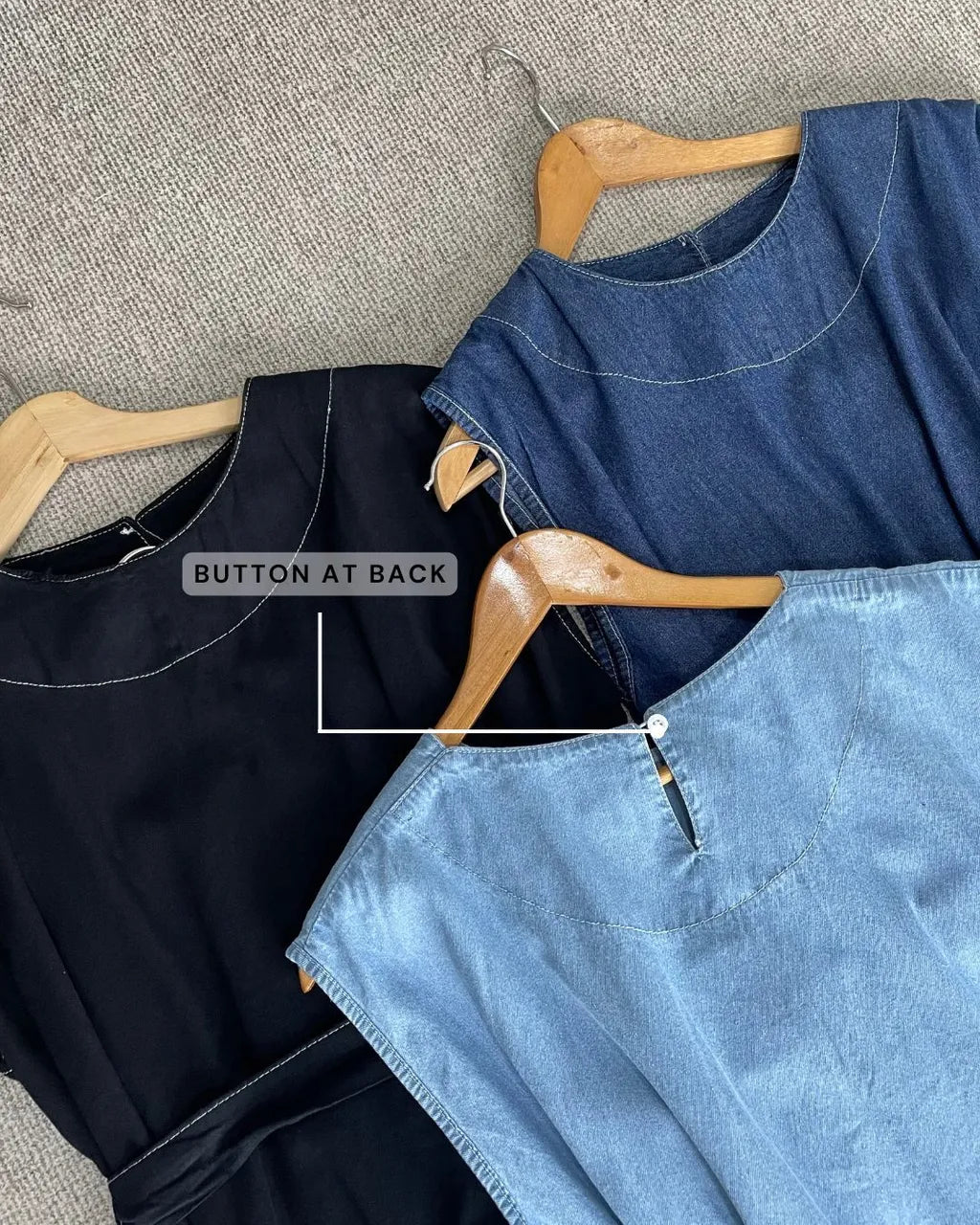 HW Arsha Denim Sleeveless Blouse With Pants