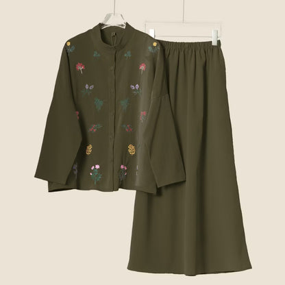 YM Bloom Set (Blouse & Skirt) - Free Size / Plus Size