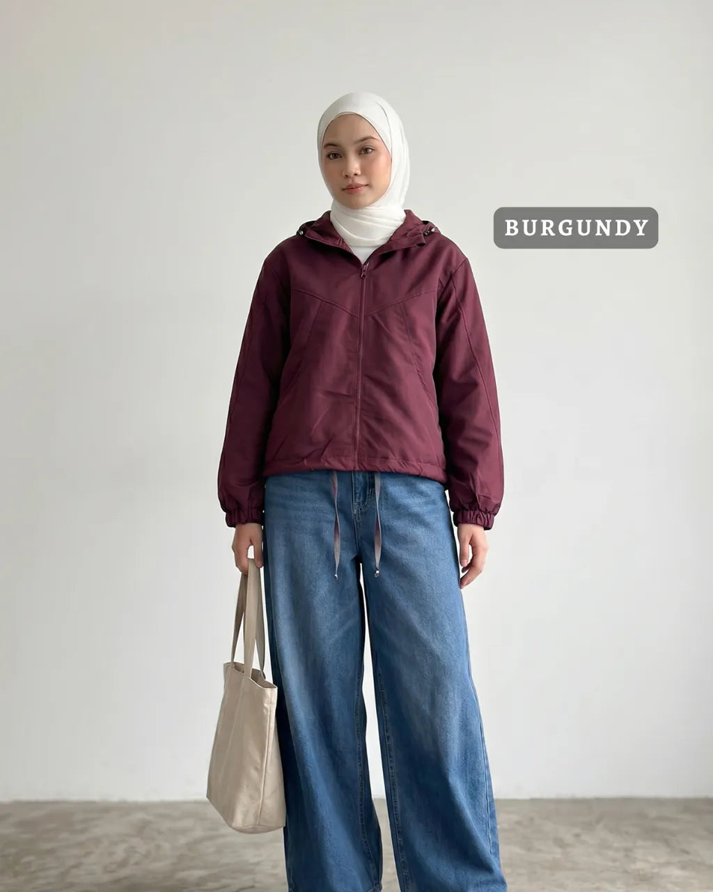HW [TOP ONLY] Miley Plain Hoodie Jacket Windbreaker