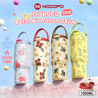 MDF Tumbler Thermos Bottle With Straw 32oz/1000ml