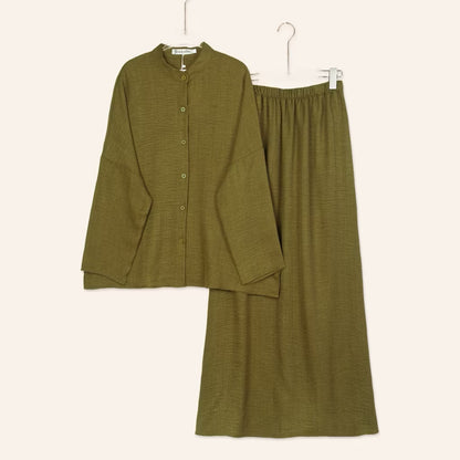 YM Yujin Set (Blouse & Skirt) - Free Size / Plus Size