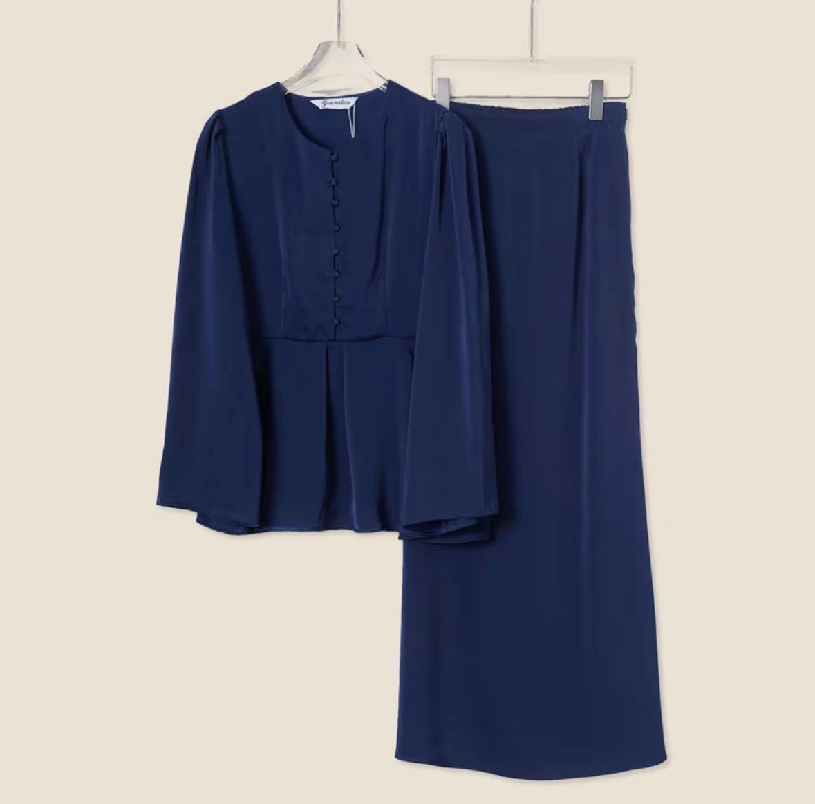 YM Jenna/Susie Satin Kurung Set (Blouse & Skirt) - Free Size / Plus Size
