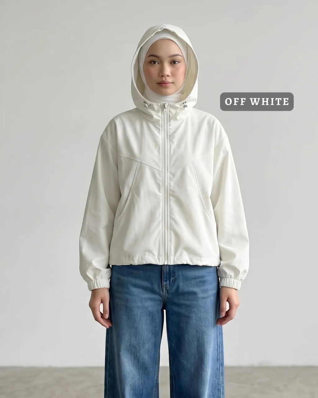 HW [TOP ONLY] Miley Plain Hoodie Jacket Windbreaker