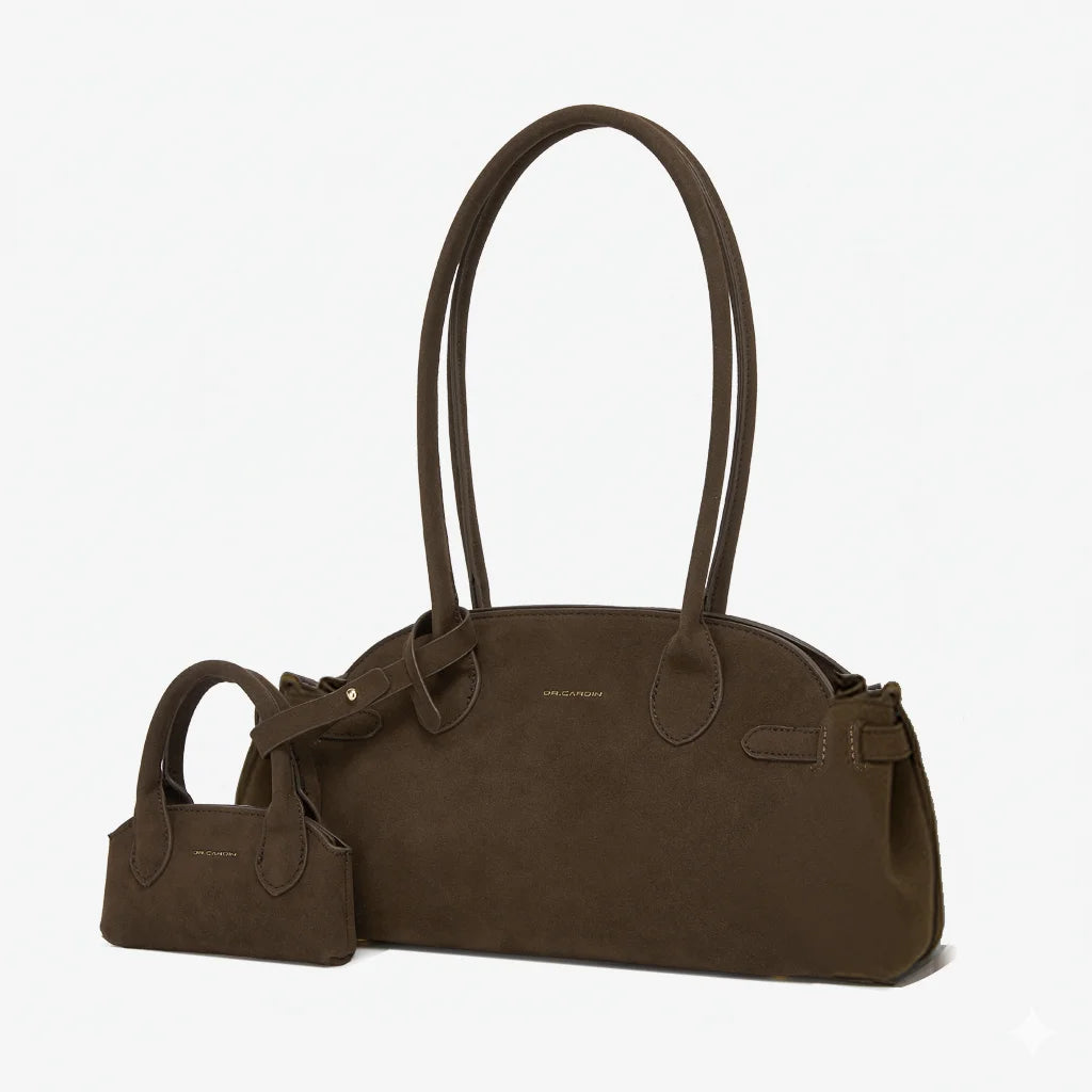 Dr Cardin Women Araya Shoulder Bag / Satin / Suede / Faux Leather BG-819