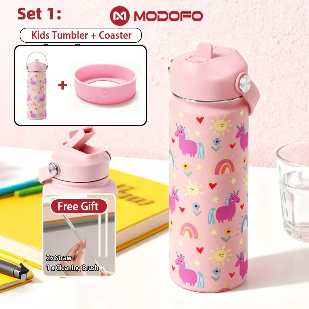 MDF  Kids Tumbler Thermos With Straw Bottle 18oz/530ml