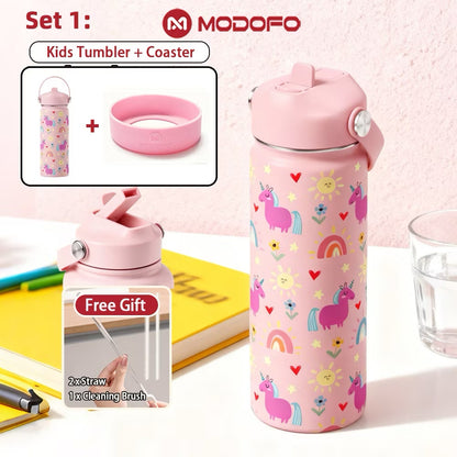 MDF  Kids Tumbler Thermos With Straw Bottle 18oz/530ml