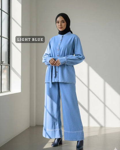 HW Elva Denim Blouse With Pants