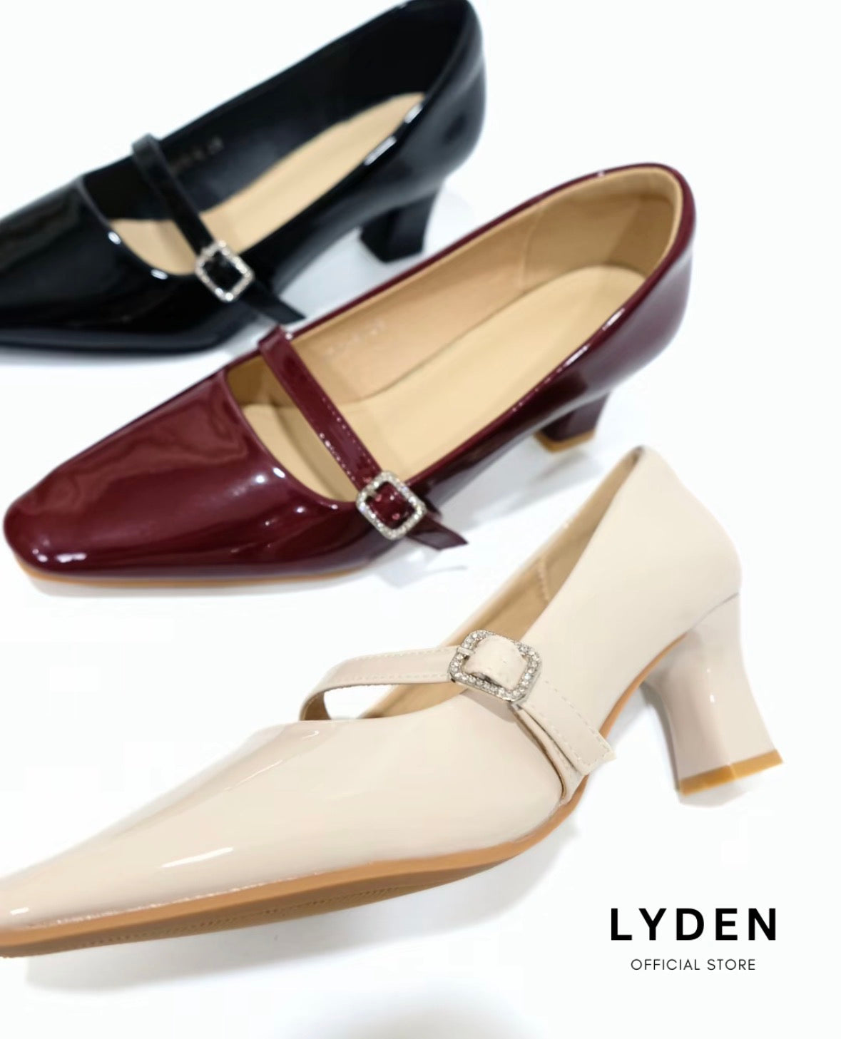 LYDEN Mary Jane Pointed Heels 6cm