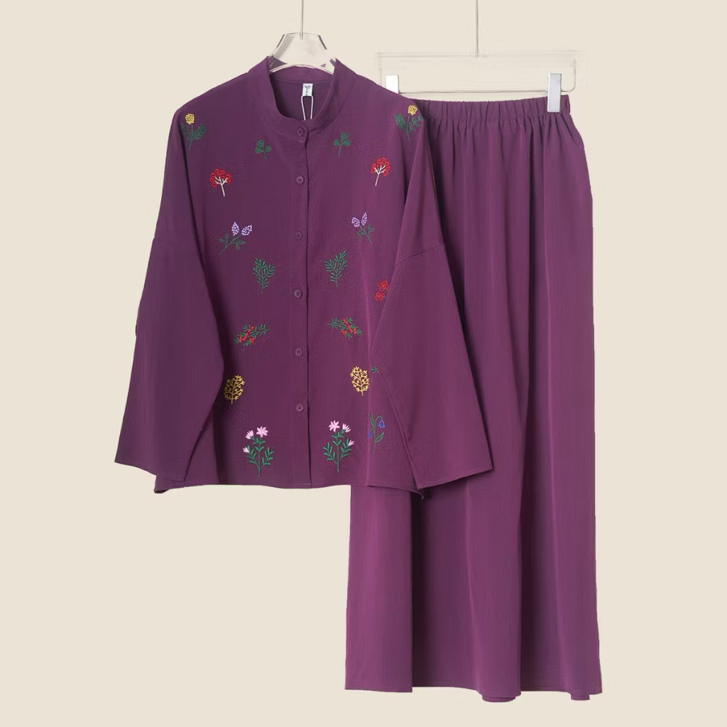YM Bloom Set (Blouse & Skirt) - Free Size / Plus Size
