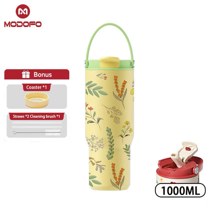 MDF Tumbler Thermos Bottle With Straw 32oz/1000ml