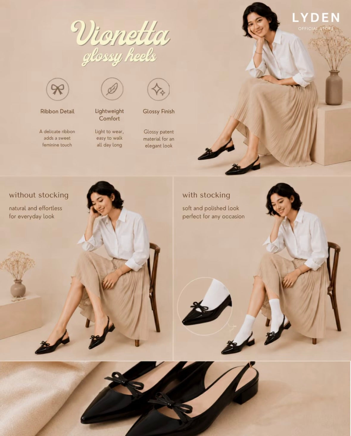 LYDEN Vionetta Glossy Heels